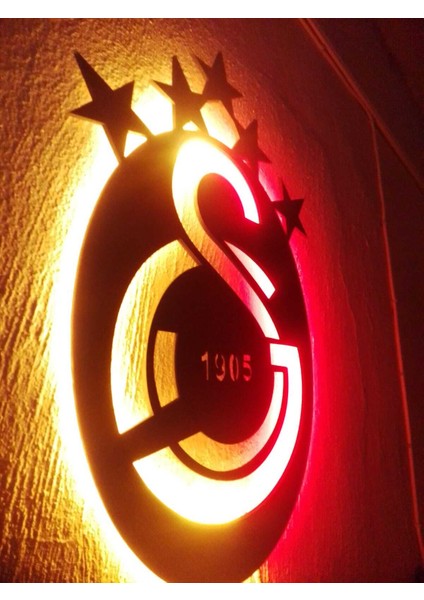 Galatasaray5 Yıldızlı Logo Işıklı Mdf Duvar Panosu fiyatları