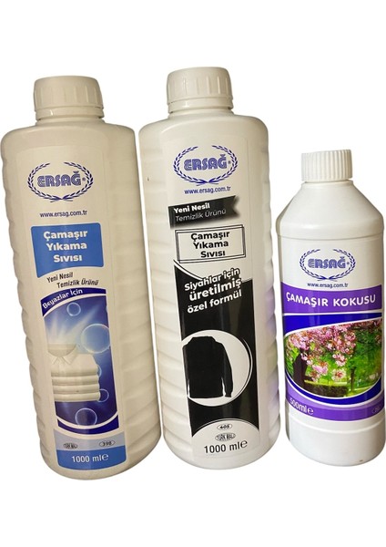 Çamaşır Yıkama Beyazlar 1000ML +Siyahlar 1000 ml +Çamaşır Kokusu 500 ml (Özel Set)