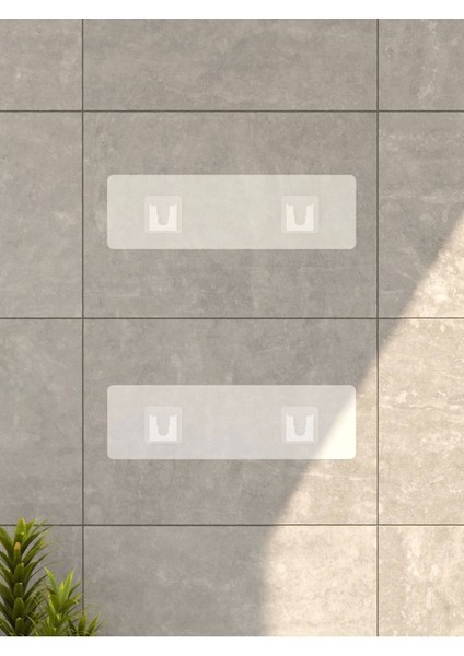 2’li Yapışkanlı Banyo Rafı Şampuanlık Sabunluk Seti – Antrasit Renk Duş Rafı Suya Dayanıklı Plastik