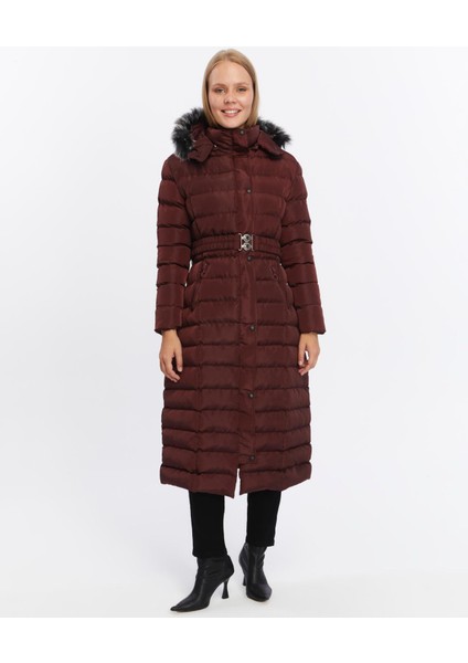 Kadın Yeni Sezon Memori Kumaş Kemerli Kapşonlu Su Geçirmez Şişme Mont modelleri