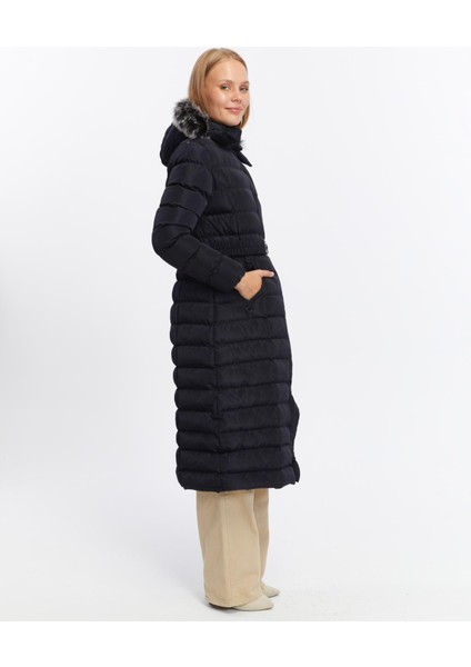 Kadın Yeni Sezon Memori Kumaş Kemerli Kapşonlu Su Geçirmez Şişme Mont fiyatları