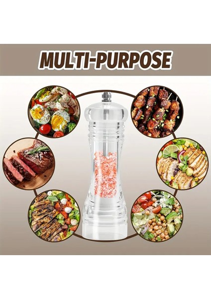 1 Adet Şeffaf Akrilik 14 cm Büyük Boy Baharat Tuz Karabiber Öğütücü Değirmeni indirimleri