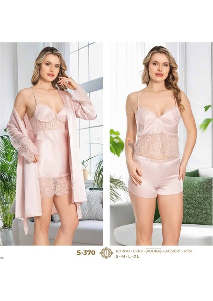 Saten 6'lı Pijama & Gecelik & Sabahlık & Şort & Büstiyer Hediyelik Çeyizlik Set L1.JJ.0042.0A.12.01 fiyatları