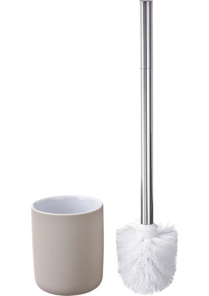 5'li Banyo Seti Çöp Kovası (Çelik) - Diş Fırçalık Sabunluk Tuvalet Fırçası (Porselen)