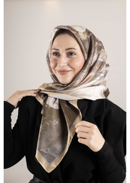 Dijital Kristal Desenli Eşarp 95x95 – Pastel Desen-3 modelleri