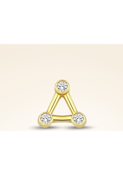 0,01 Karat Pırlanta Taşlı Üçgen Piercing