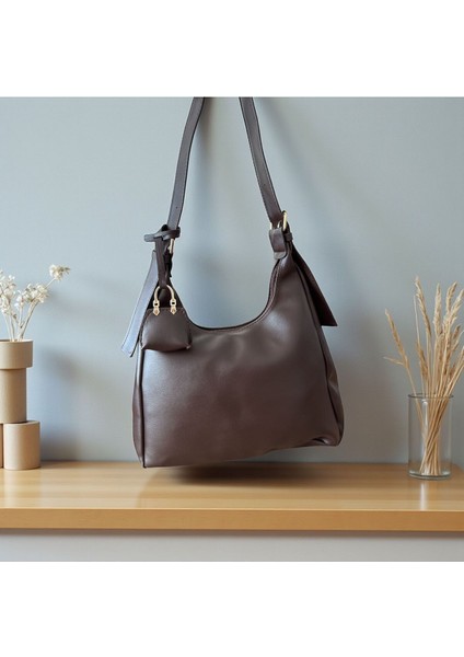 Askısı Toka Detaylı Minik Cüzdanlı Kadın Omuz Çanta