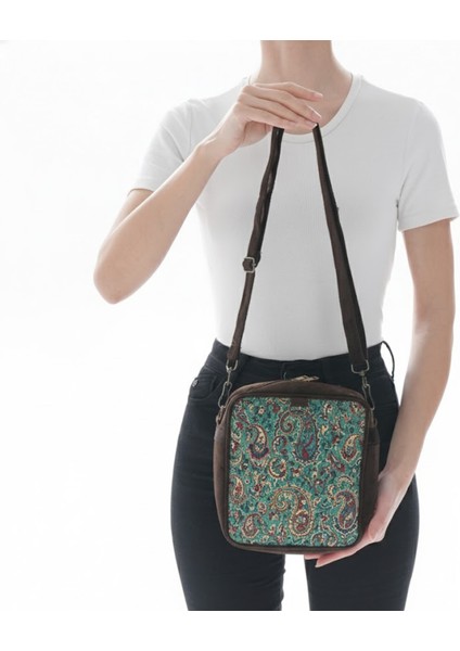 Iran Işi El Yapımı Etnik Desenli Acı Kahve Askılı Orta Boy Omuz Çantası fiyatları