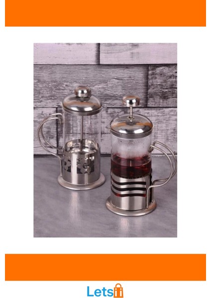 Çelik Kulplu Cam 350 ml Kapasiteli Modern French Press indirimleri