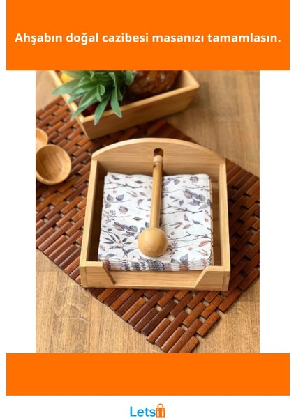 Doğal Ahşap Şık Peçetelik Dekoratif ve Işlevsel fiyatları