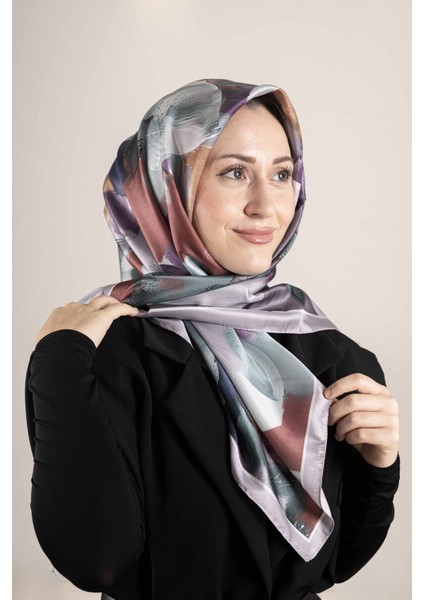 Dijital Kristal Desenli Eşarp 95x95 – Pastel Desen-2