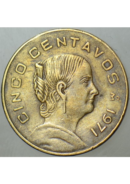 Meksika 5 Centavos 1971 Küçük Tip 18 Mm. fiyatları