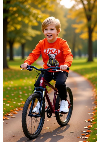 Erkek Çocuk Ayıcık Desenli Örme Spor Giyim Seti Kaliteli Şık Rahat Günlük fırsatları