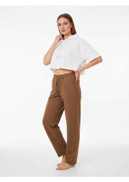 Düz Paça Eşofman Altı Hardal 3011