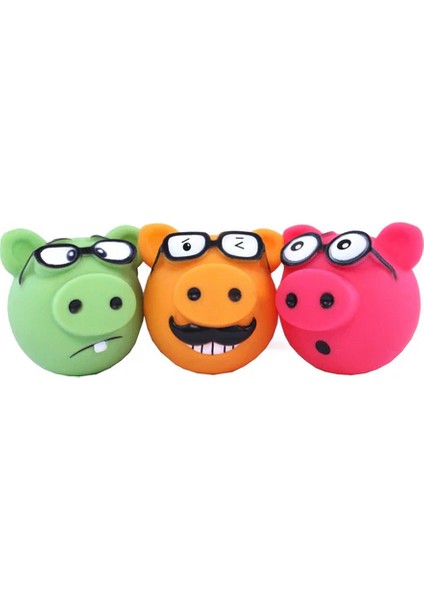 Piggles Komik Surat Desenli Sesli Köpek Oyuncağı 3'lü Paket