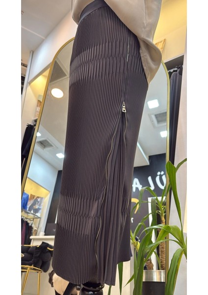 Piliseli Yandan Fermuarlı Etek Antrasit 37921 fiyatları