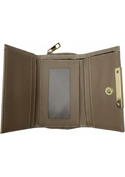 Orta Boy Soft Suni Deri Gold Renk Detaylı Kadın Cüzdan modelleri