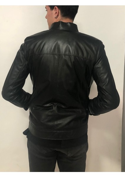 Erkek Siyah Hakiki Deri Regular Fit 4 Fermuarlı Mont – %100 Gerçek Deri & El Işçiliği modelleri