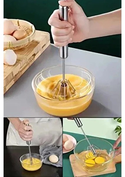 Pratik Paslanmaz Çelik Basmalı Otomatik Çırpıcı Metal Çırpıcı 1 Adet Uzunluk 30CM fırsatları