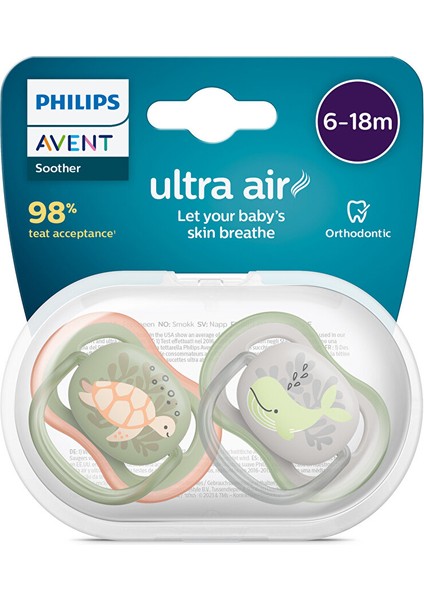 Ultra Air Emzik 6-18 Ay, 2'li Paket, Erkek 1 Adet