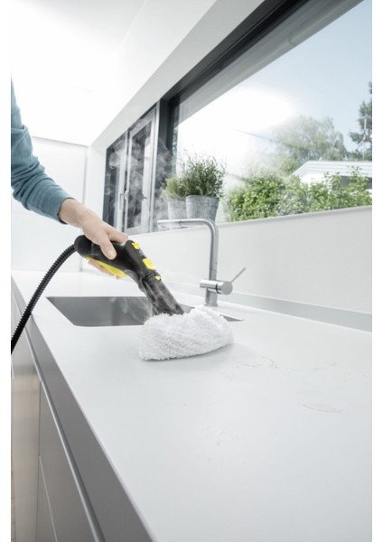 Sc 3 Easyfix 30 Sn Kullanıma Hazır Olan Buharlı Temizlik Makinesi Cam ve Halı Başlığı Dahil - Beyaz