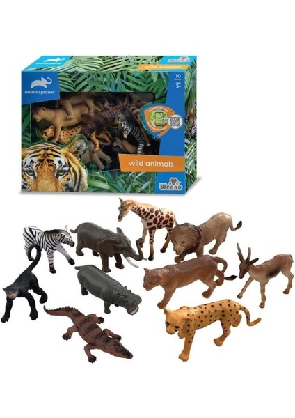 Bfs SH-D58011 Vardem Kutulu 10 Parça Vahşı Hayvan Seti