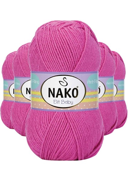 5 Adet Elite Baby El Örgü Ipi Tüylenmeyen Bebek Yünü Çöl Gülü 5278