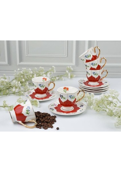 Royking Theadora 6'lı Kahve Fincan Takımı Gnm 007