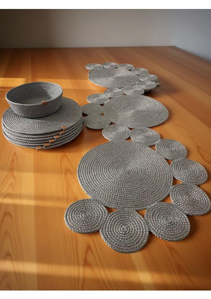 Jüt, Hasır, Dekoratif Masa Örtüsü, Runner, Amerikan Servis, Sehpa Örtüsü Set modelleri