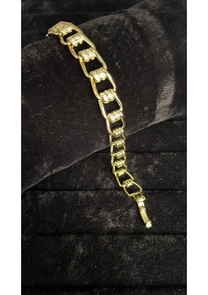 Xuping 14K Gold Renginde Geçmeli Model Taş Detaylı Kararmaz Kadın Bileklik