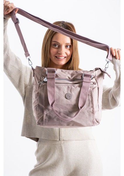 Sanmorris Glc Kadın Büyük Boy Bölmeli Suya Dayanıklı Krinkıl Kumaş Çapraz ve Omuz Askılı ÇANTA7002 indirimleri