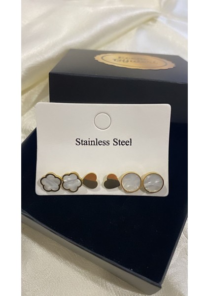 Çelik Altın Kaplama Çoklu Küpe