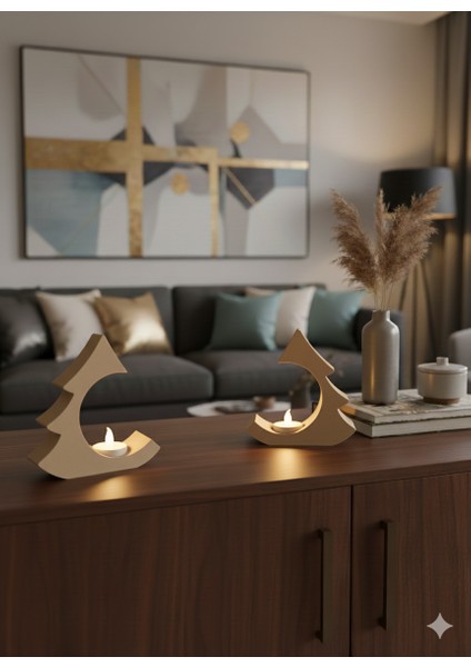 Minimalist Noel Ağacı Mumluk modelleri