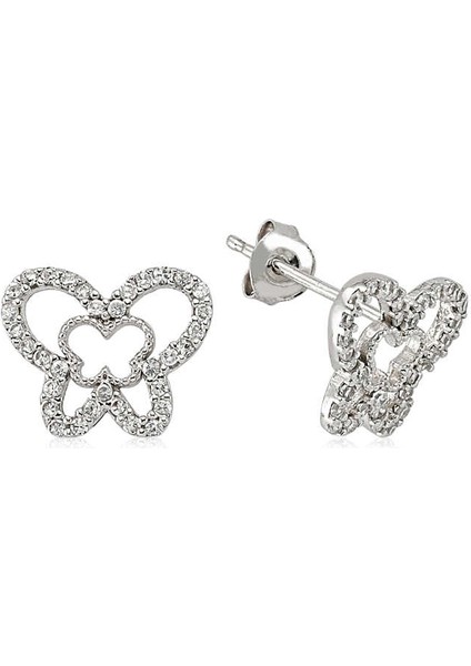 925 Ayar Gümüş Çivili Kelebek Küpe EA1540006 (800800)