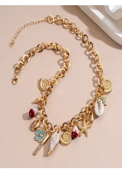 Altın Rengi Yüksek Kalite Paslanmaz Çelik Denizyıldızlı KOLYE-18K Altın Kaplama modelleri