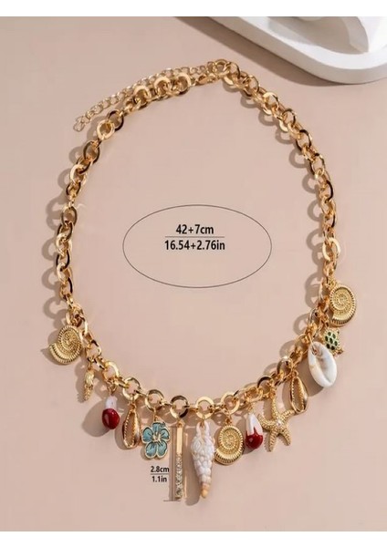 Altın Rengi Yüksek Kalite Paslanmaz Çelik Denizyıldızlı KOLYE-18K Altın Kaplama fırsatları