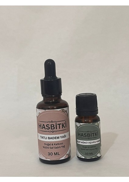 Tatlı Badem & Çay Ağacı Yağı Seti 30 ml + 10 ml – Saf ve Doğal fiyatları