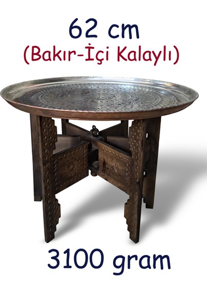 62 cm El Işlemeli Otantik Desenli Kalın Urfa Bakır Tepsi - KALAYLI-TPS455 modelleri