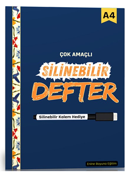 Çok Amaçlı Silinebilir Defter-A4 (Kalem Hediyeli)