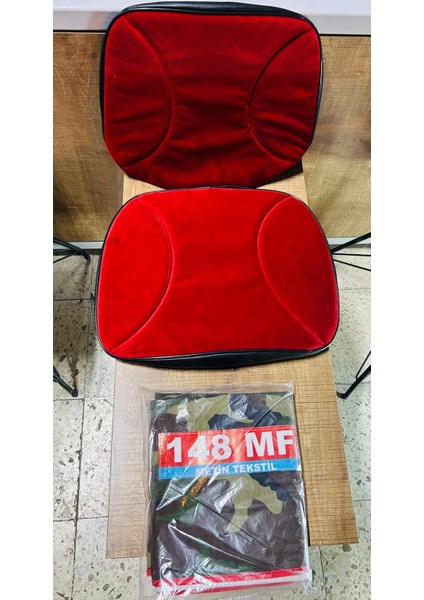 Massey Ferguson 148 Asgari Branda ve Düz Kırmızı Koltuk Kılıfı Takım