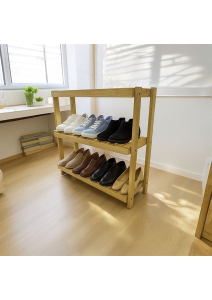 Doğal Ahşap Ayakkabılık