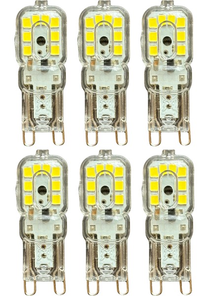 (6 adet) OSAKA 3W Beyaz Işık (6500K) Dim Edilebilir G9 Duylu LED Kapsül Ampul