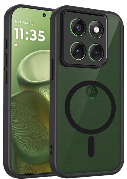 Motorola Edge 60 Pro Kılıf, Manyetik Yarı Saydam Mat Darbeye Dayanıklı ve Parmak Izi Önleyici Koruyucu Kılıf-Siyah (Yurt Dışından)
