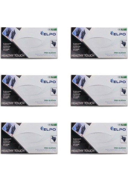 Siyah Pudrasız Hibrit Eldiven L Beden 600 Adet ( 6 Paket )