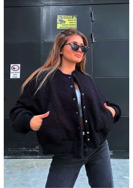 Tasarım Bomber Buklet Kumaş Trend Oversize Kesim Astarlı Kalın Çıtçıt Kapama Trend Mont Kaban Ceket fiyatları