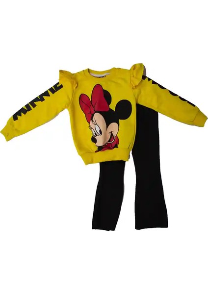 Mınnıe Mouse Sarı Siyah Taytlı Takım