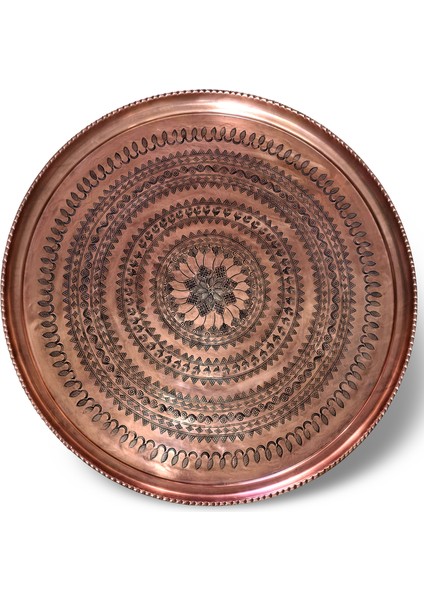 67 cm El Işlemeli Otantik Desenli Kalın Urfa Bakır Tepsi - BAKIR-TPS459 fiyatları