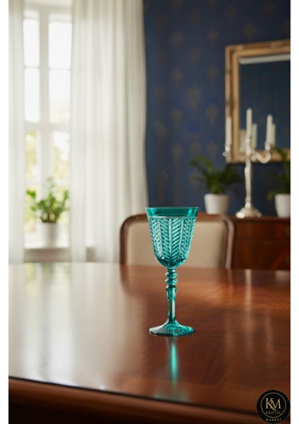 Yaprak Desenli Ayaklı Lüks Bardak