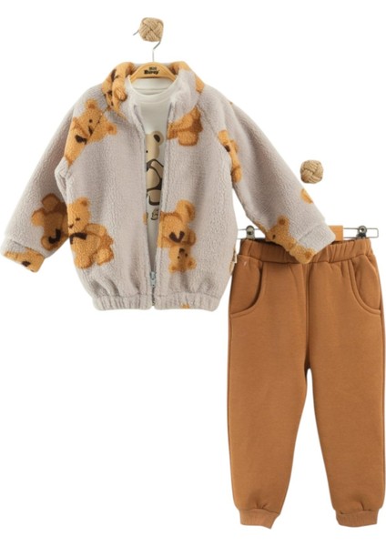Ayıcık Desenli Erkek Bebek Üçlü Takım fiyatları