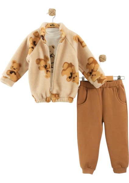 Ayıcık Desenli Erkek Bebek Üçlü Takım fiyatları